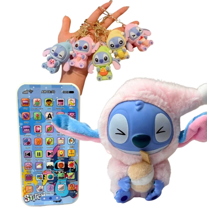 LILO i STITCH Pluszak Smartfon Brelok Zestaw 3w1